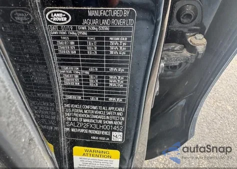 2020 Land Rover Range Rover Evoque Se from USA, damaged, VIN SALZP2FX3LH001452